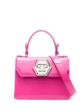 Philipp Plein logo-plaque patent-leather handbag - Pink