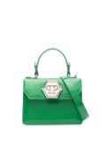 Philipp Plein logo-plaque patent-leather handbag - Green