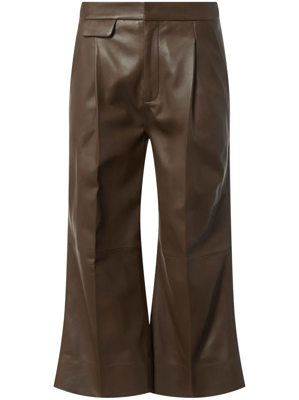 

Equipment pleat-detail leather cropped trousers - Brown