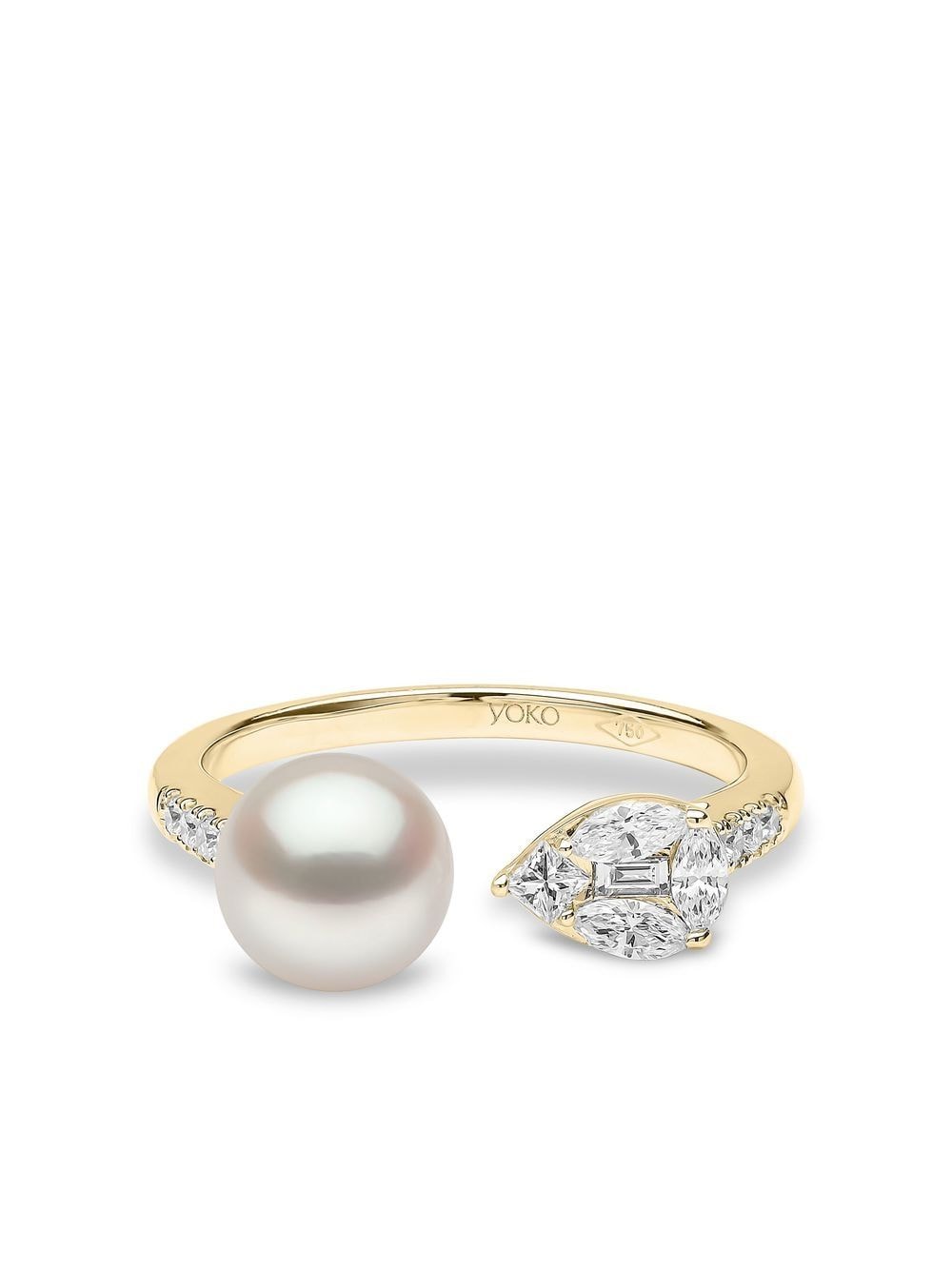 18kt yellow gold Starlight pearl and diamond ring