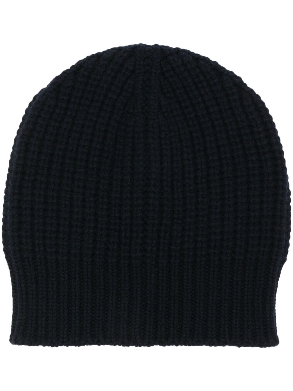 

Ma'ry'ya gorro de cachemira tejido de canalé - Negro