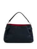 agnès b. logo-plaque satin shoulder bag - Blue