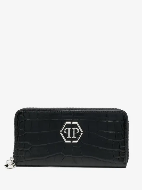 Philipp Plein cartera con efecto de piel de cocodrilo