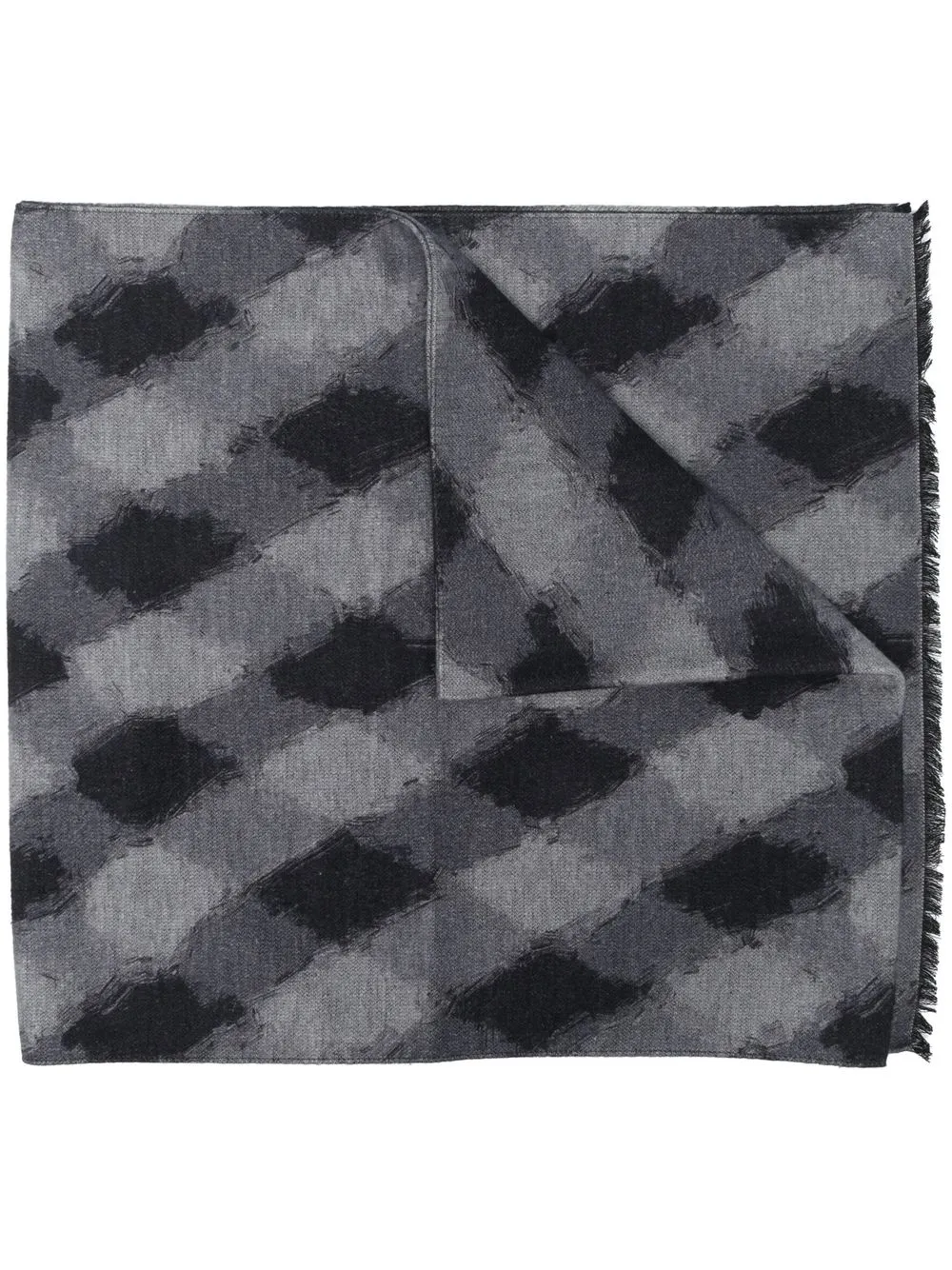 

Kiton check-print silk scarf - Grey