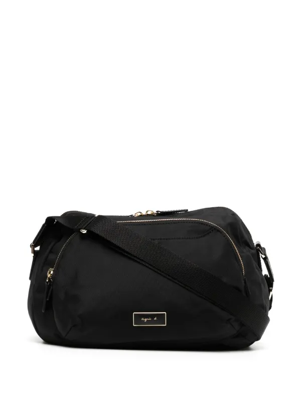 Agnes b. logo patch Shoulder Bag Black FARFETCH ZA