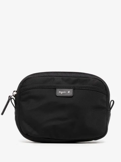 agnès b.  curved logo-patch wallet