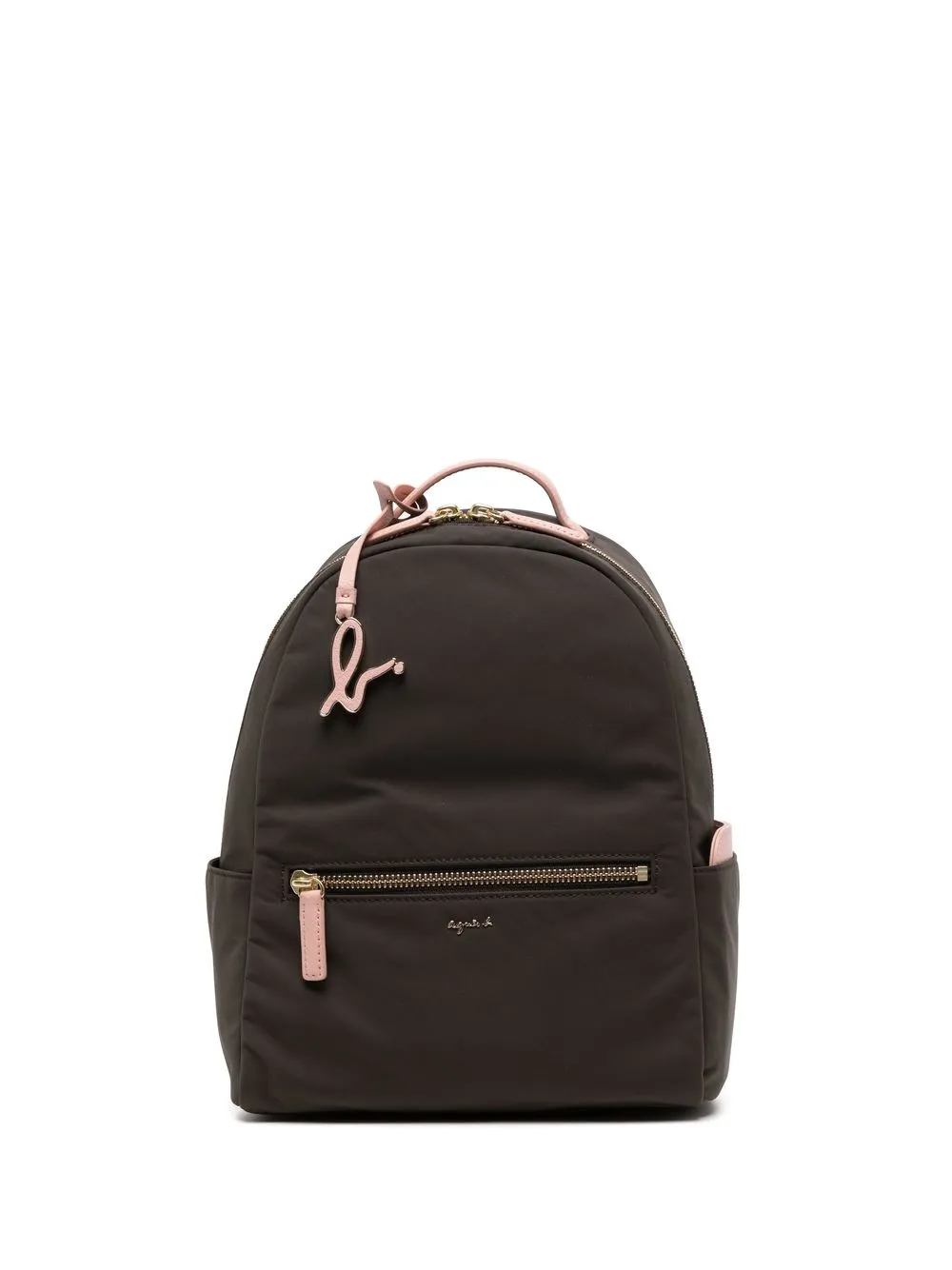 

agnès b. logo-lettering two-tone backpack - Green