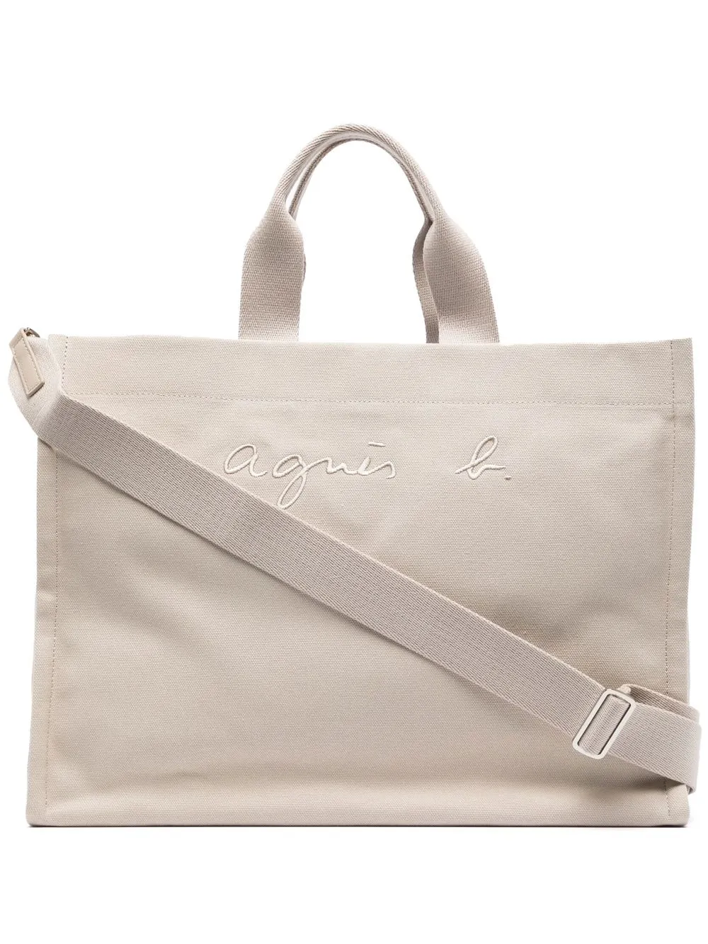 

agnès b. logo-embroidered tote bag - Neutrals