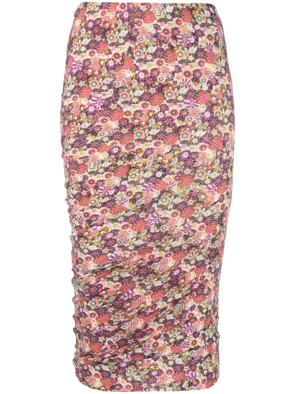 

Isabel Marant floral-print ruched skirt - Pink