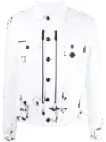 Philipp Plein logo-print denim jacket - White