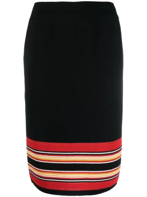 Saint Laurent Pre-Owned falda tejida con rayas 1980