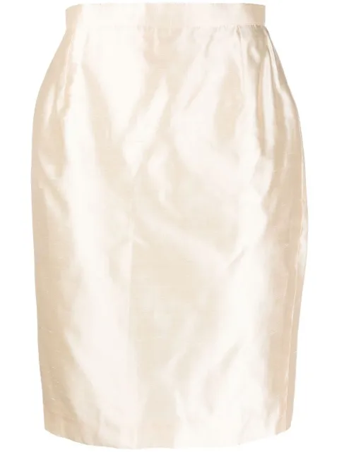 Saint Laurent Pre-Owned falda de seda con cintura alta 1990