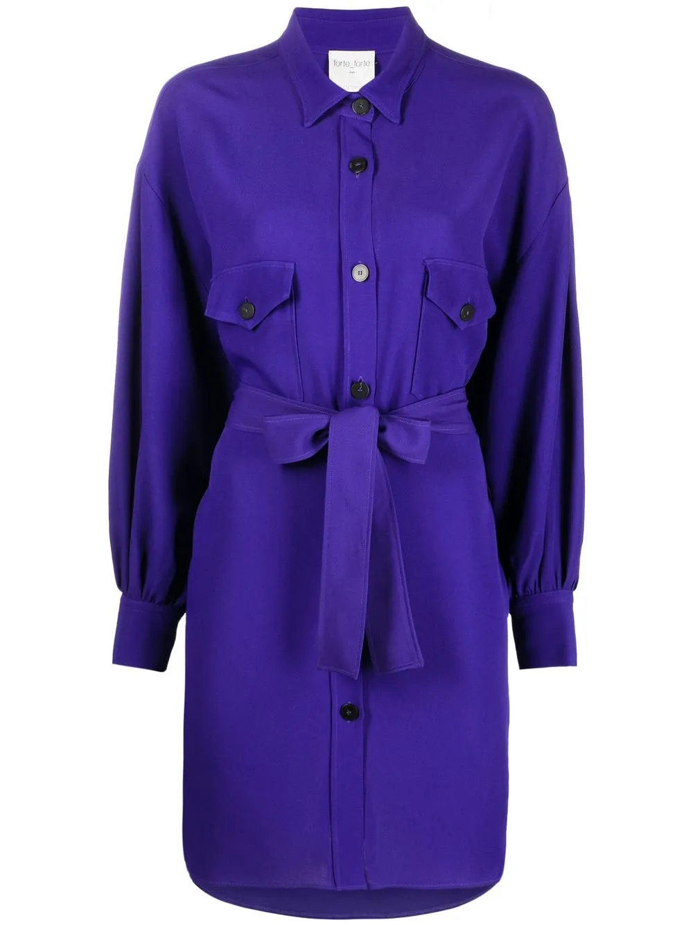 

Forte Forte tied-wait mini shirtdress - Purple