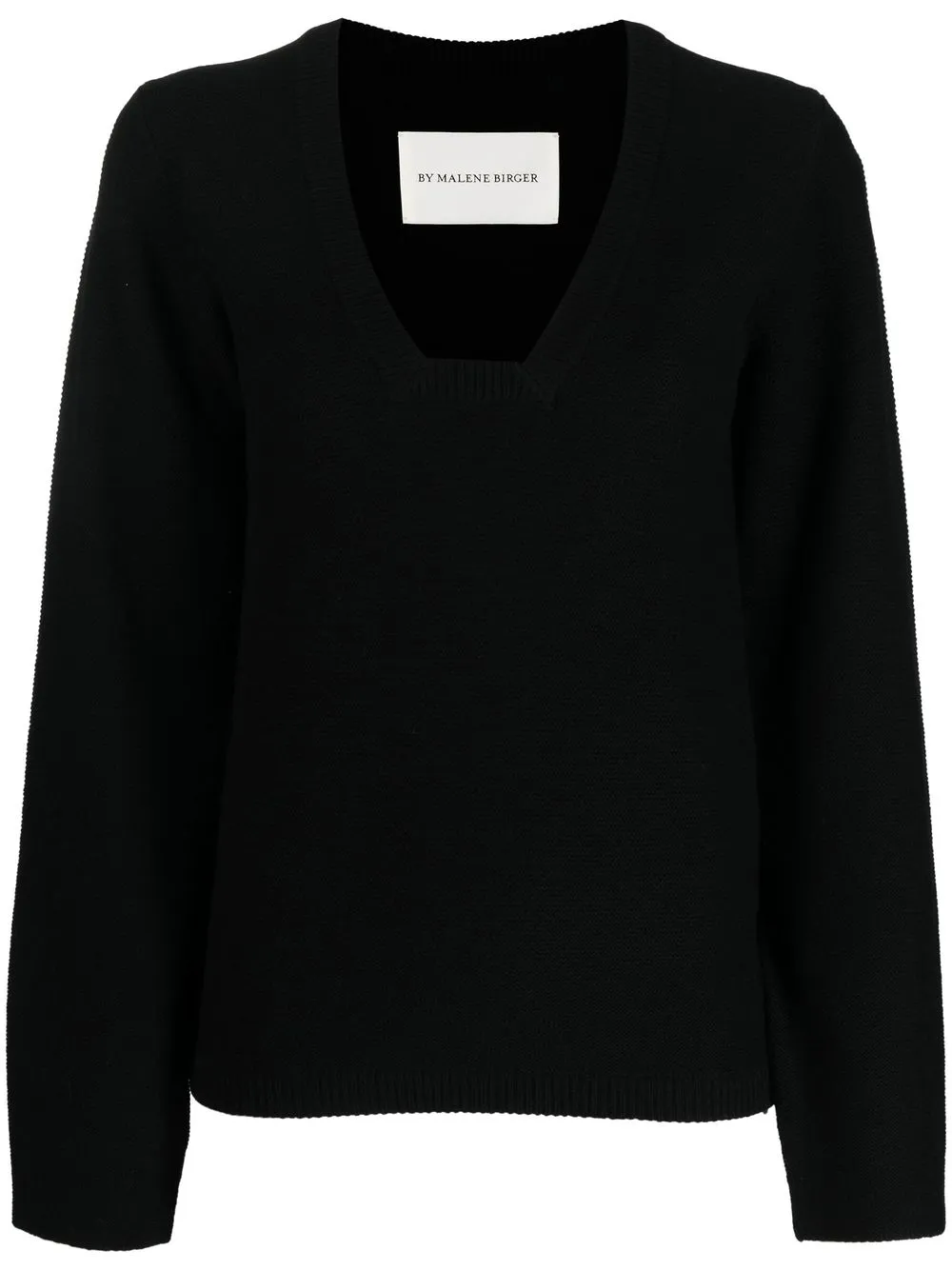 

By Malene Birger suéter tejido con cuello en U - Negro