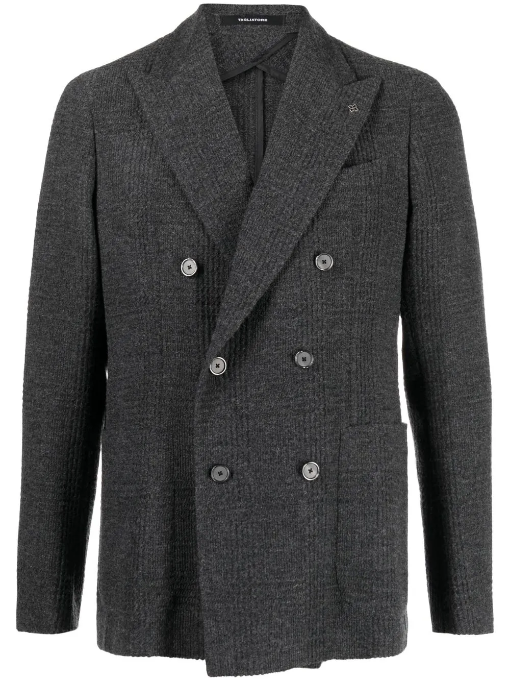 

Tagliatore blazer con doble botonadura y motivo de cuadros - Gris