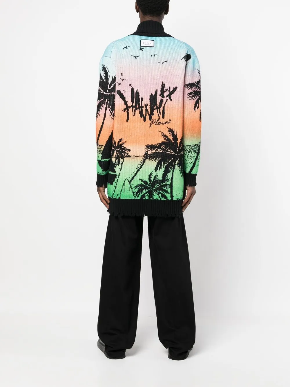 Shop Philipp Plein Hawaii-print Button-up Cardigan In Pink