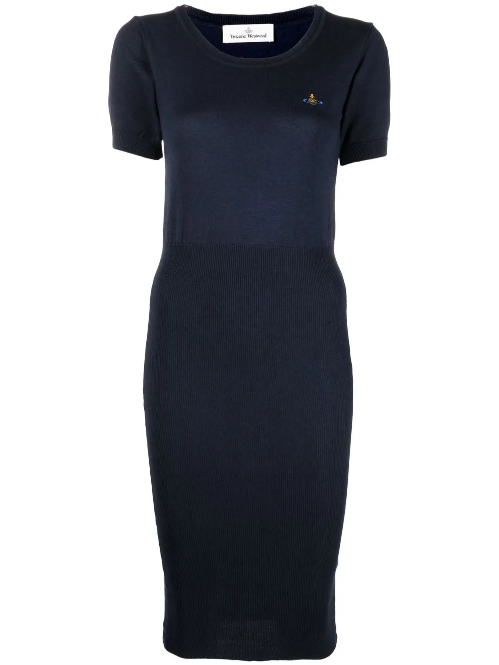 

Vivienne Westwood vestido midi tejido con motivo Orb - Azul