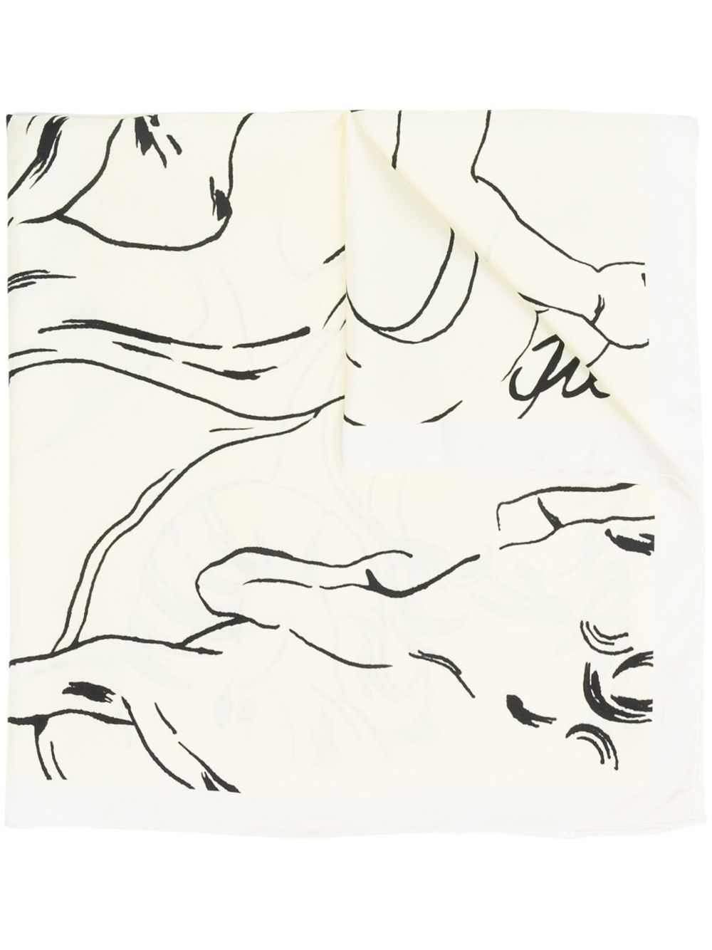 

Jil Sander graphic-print scarf - Neutrals