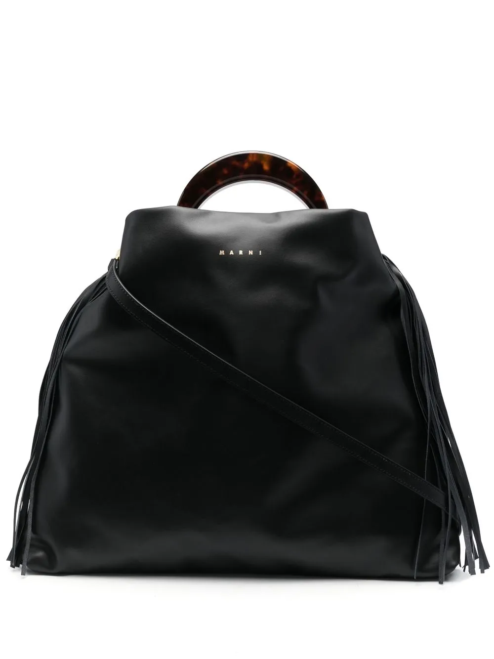 

Marni tote con ribete en flecos - Negro