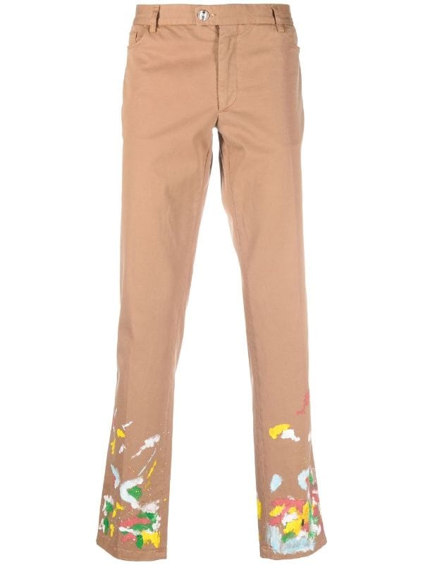 Philipp Plein paint-splatter Effect Chinos - Farfetch