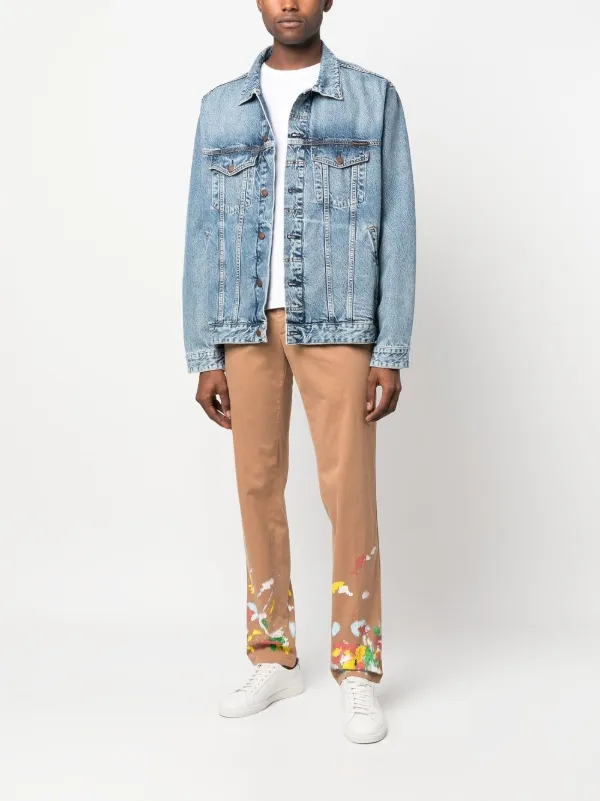 [PLEIN]プレイン:チノパン Philipp Plein ペイント チノパンツ | ブラウン | FARFETCH JP