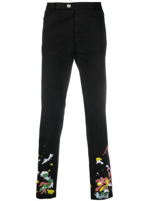 Philipp Plein paint-splatter effect chinos Men