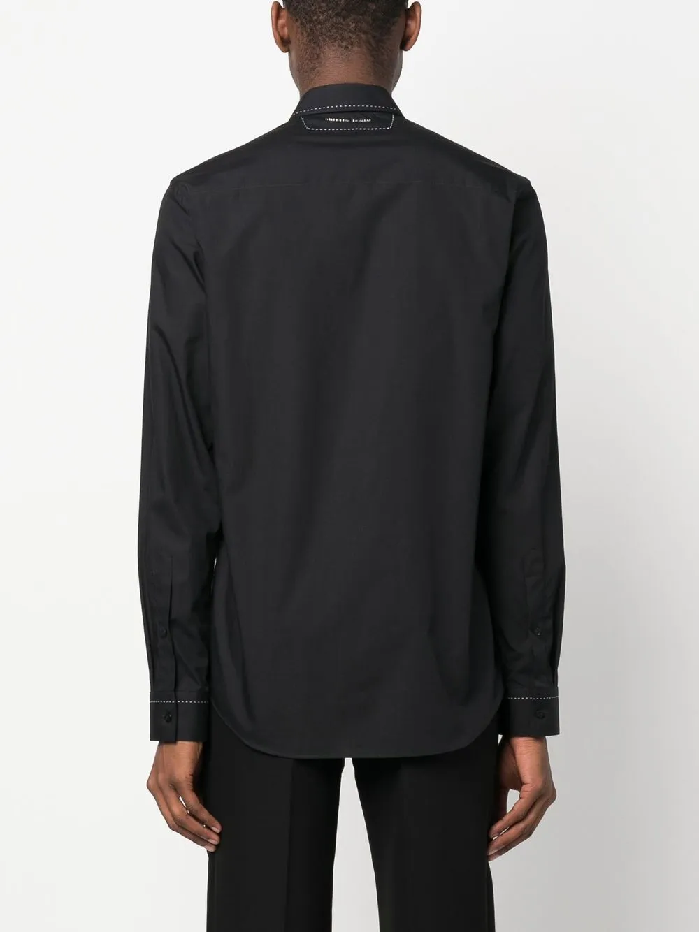 Shop Philipp Plein Contrast Stitch Shirt In Black