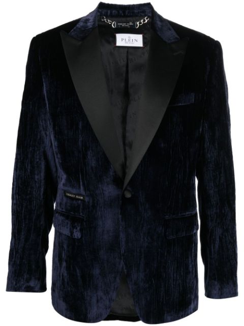 Philipp Plein single-breasted velvet blazer Men