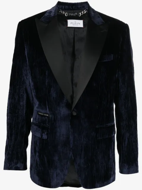 Philipp Plein single-breasted velvet blazer