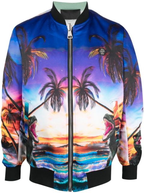 Philipp Plein Hawaii printed bomber jacket Men