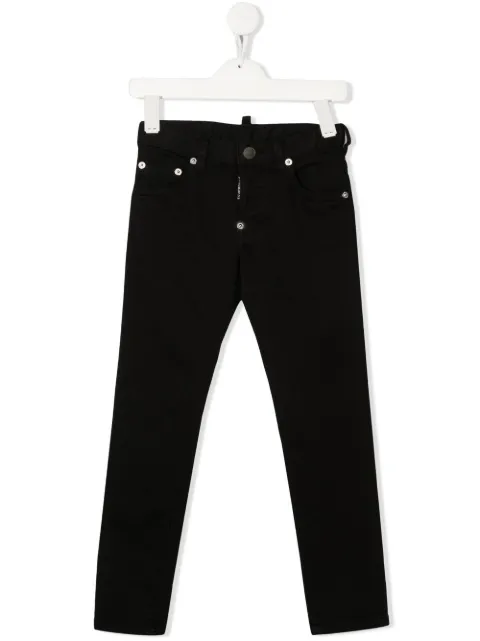 DSQUARED2 KIDS logo-patch slim-cut jeans