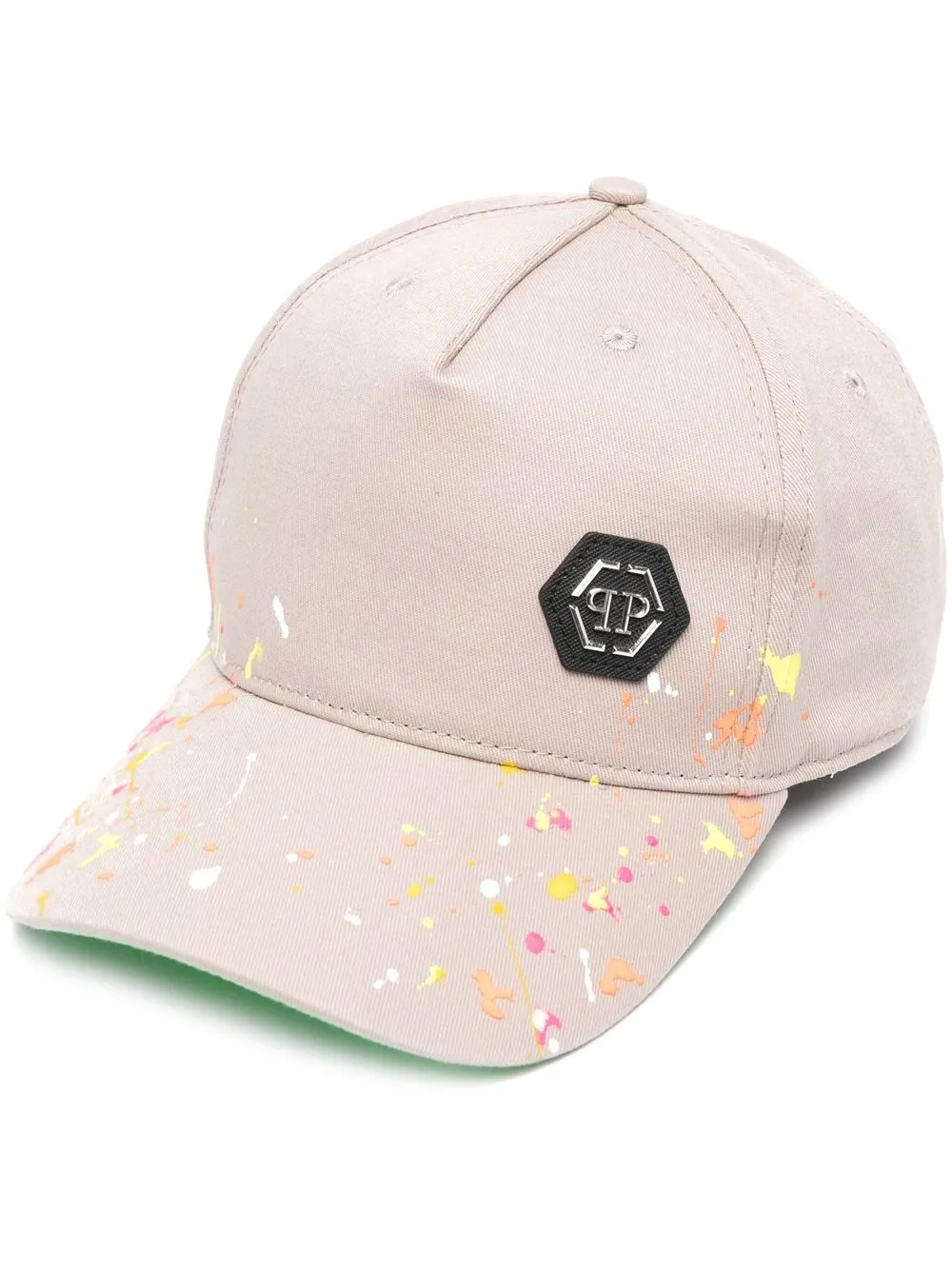 

Philipp Plein paint splatter baseball hat - Neutrals