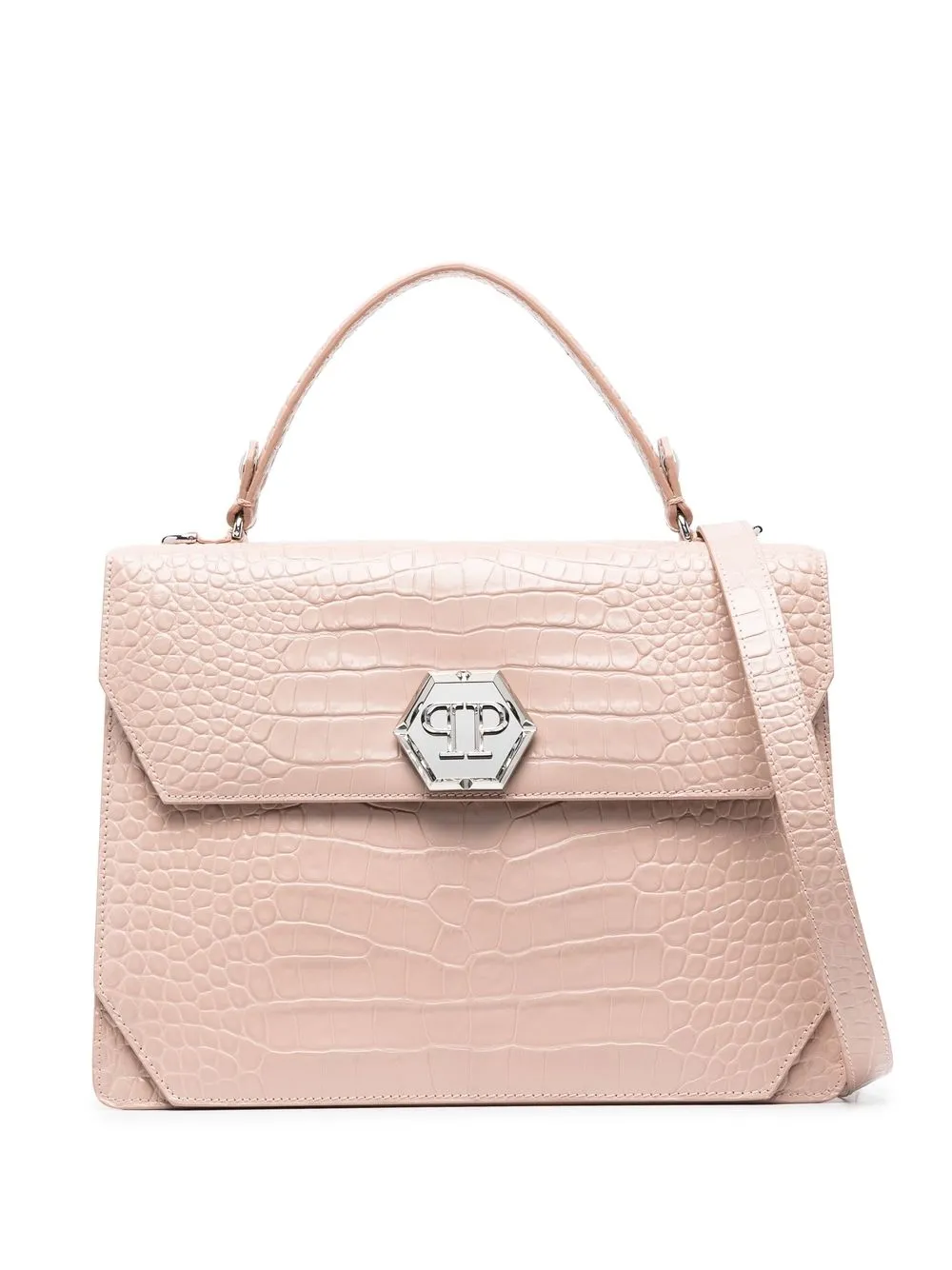 

Philipp Plein Superheroin crocodile-embossed large tote bag - Neutrals