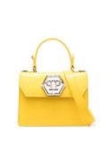 Philipp Plein logo-plaque patent-leather handbag - Yellow