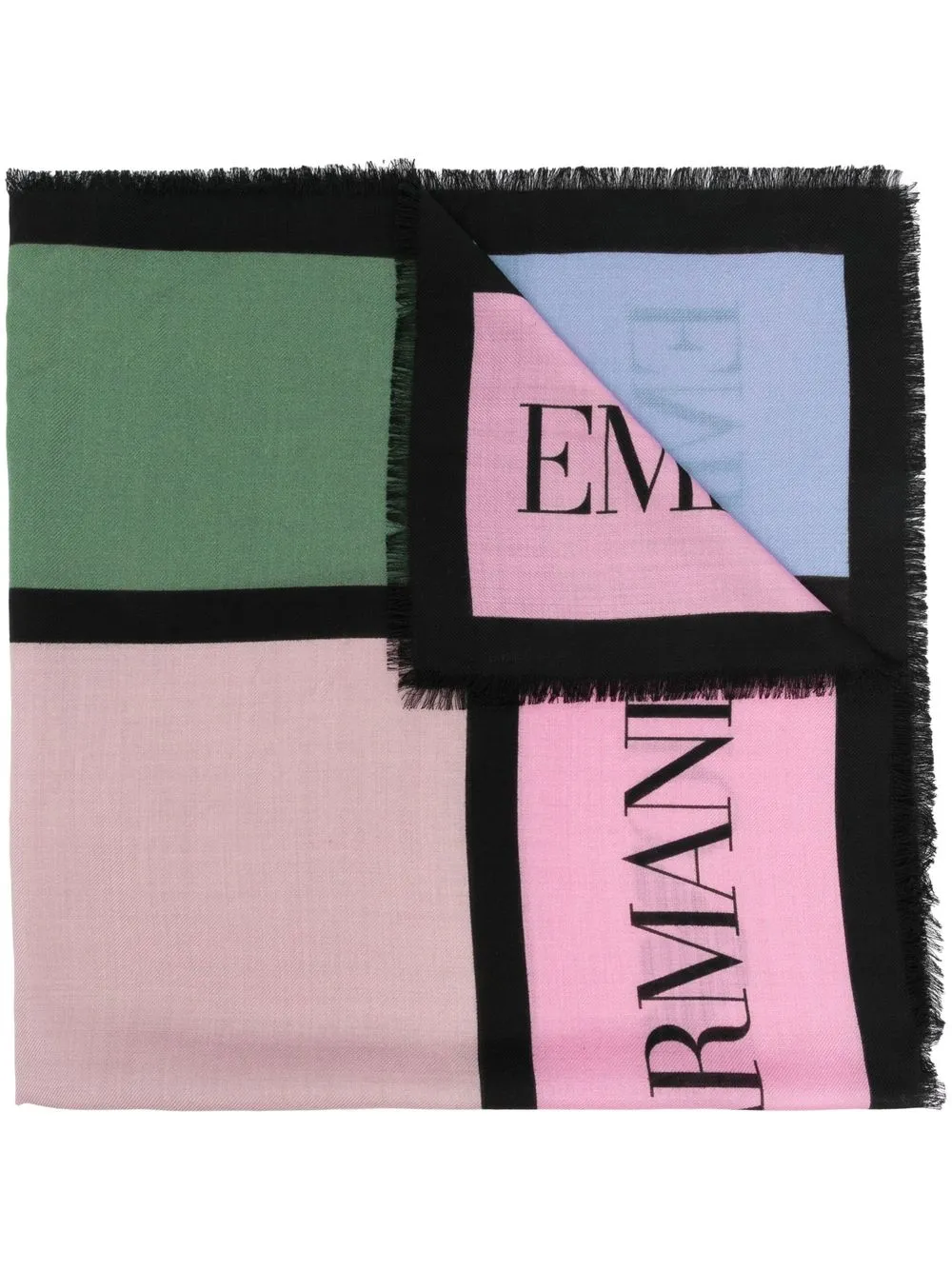 

Emporio Armani mascada con diseño color block - Rosado