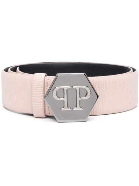 Philipp Plein logo-buckle leather belt Women