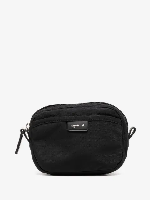 agnès b. curved logo-patch wallet