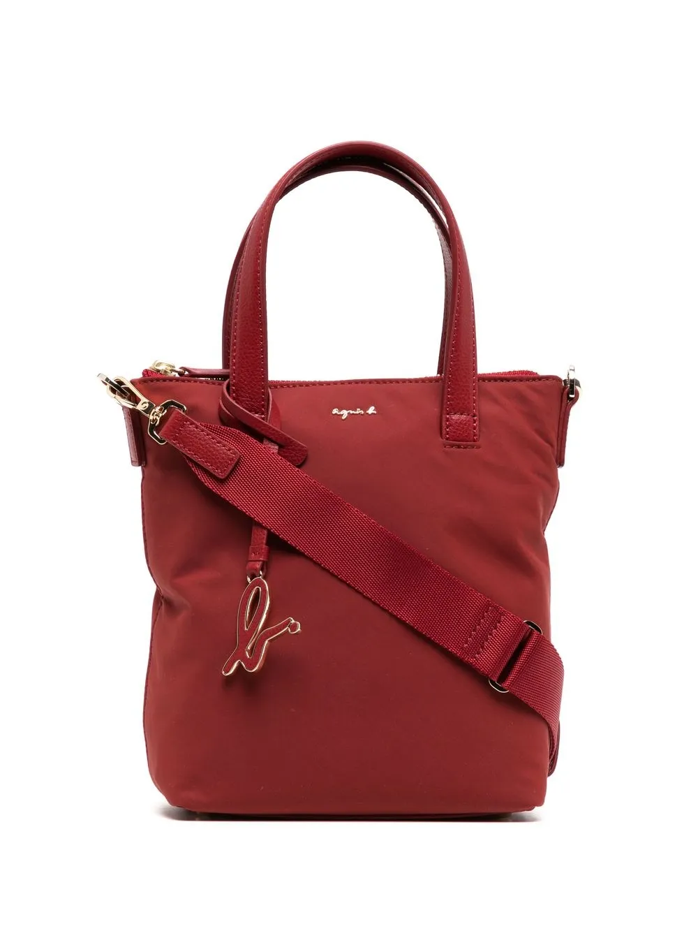 

agnès b. logo-plaque shoulder bag - Red