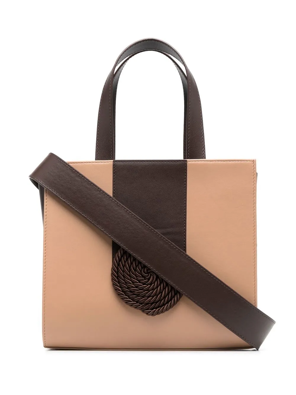 

DESTREE Sol small leather tote bag - Neutrals