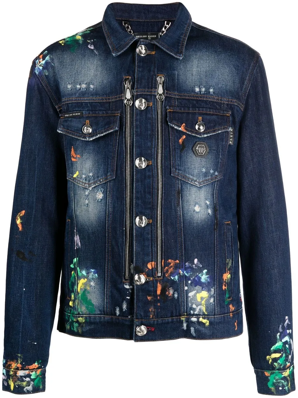 

Philipp Plein Dripping denim jacket - Blue
