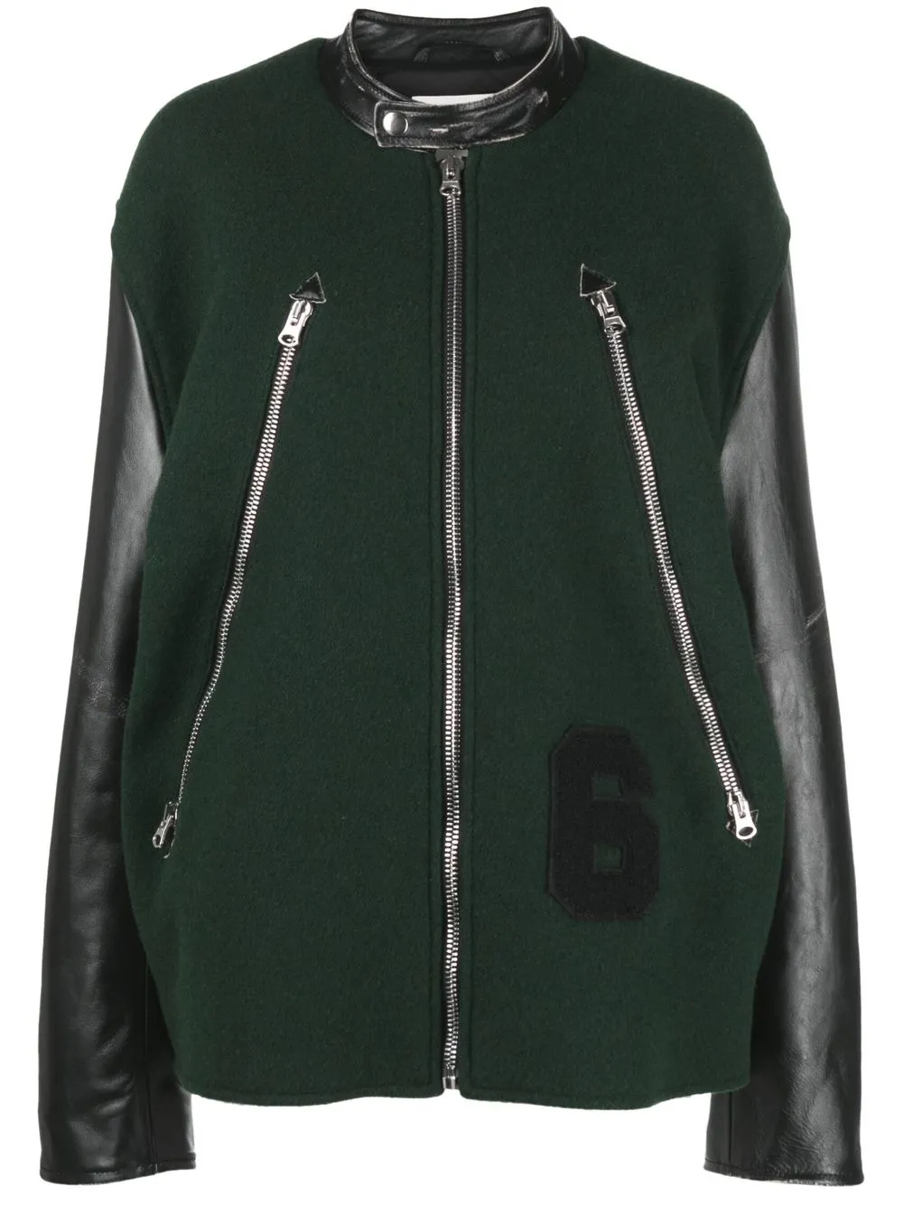 MM6 Maison Margiela Zipped Varsity Jacket - Farfetch