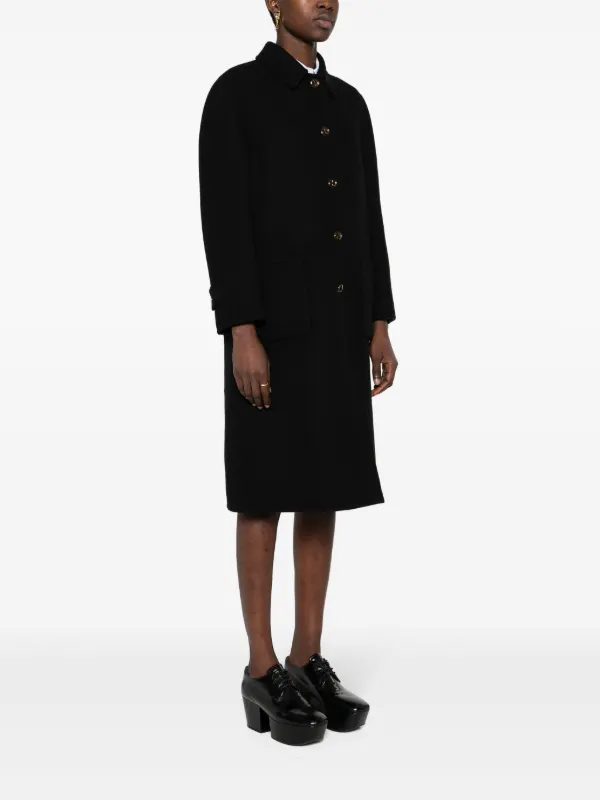 【送料&関税込】Gucci Black Wool Blend Coat Gucci single-breasted Tailored Coat | Black | FARFETCH