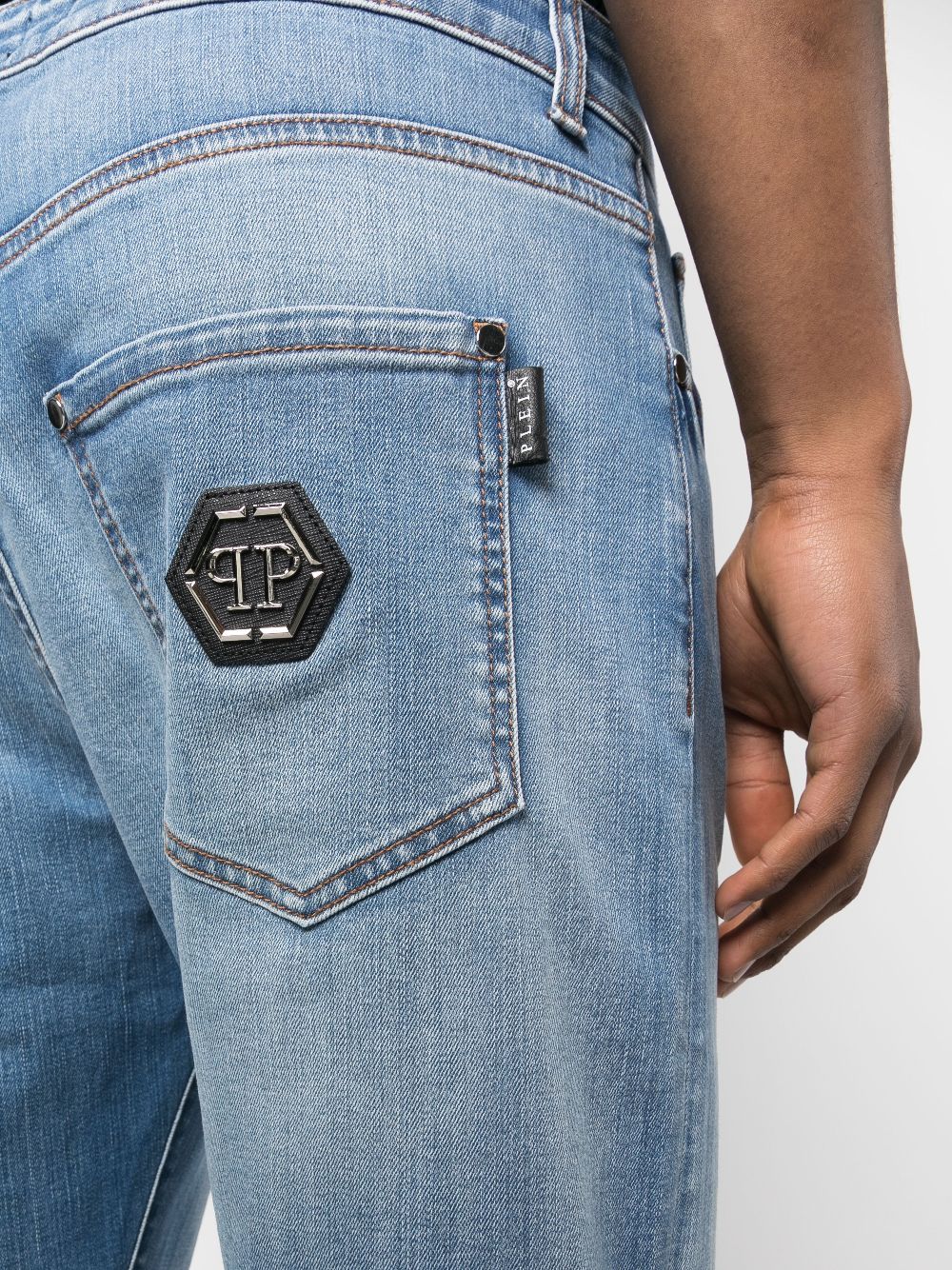 Shop Philipp Plein Detroit Slim-fit Jeans In Blue