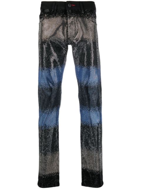 Philipp Plein gradient crystal-embellished jeans Men