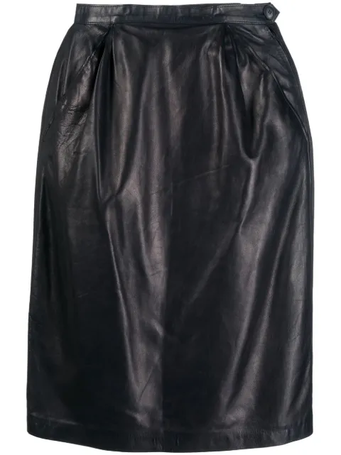 Saint Laurent Pre-Owned falda con cintura alta 1980