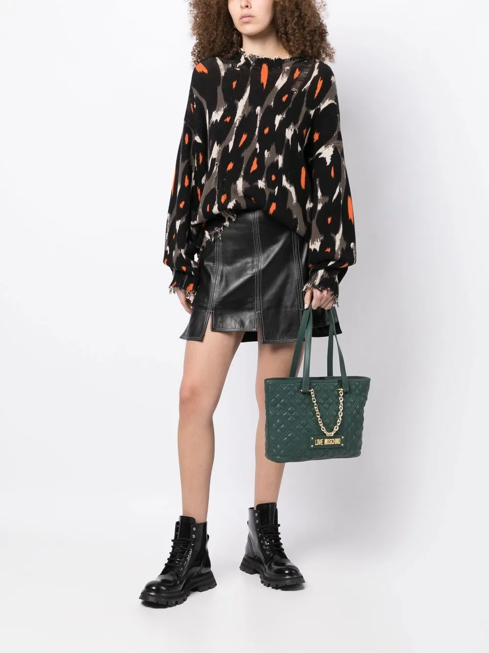  Love Moschino Gesteppte Handtasche   Grün 