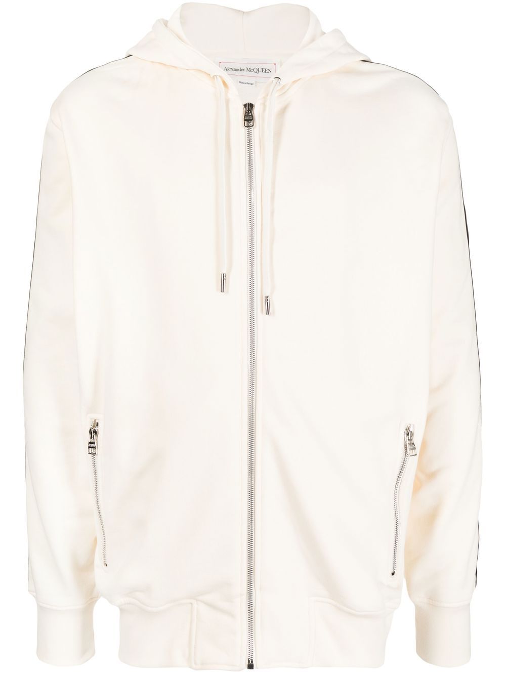 

Alexander McQueen logo-tape zip-up hoodie - White