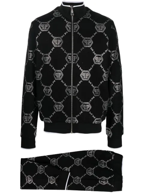 Pantalon De Jogging Philipp Plein X Playboy - Noir Avec Cristaux Et Logo Skull, Taille Slim