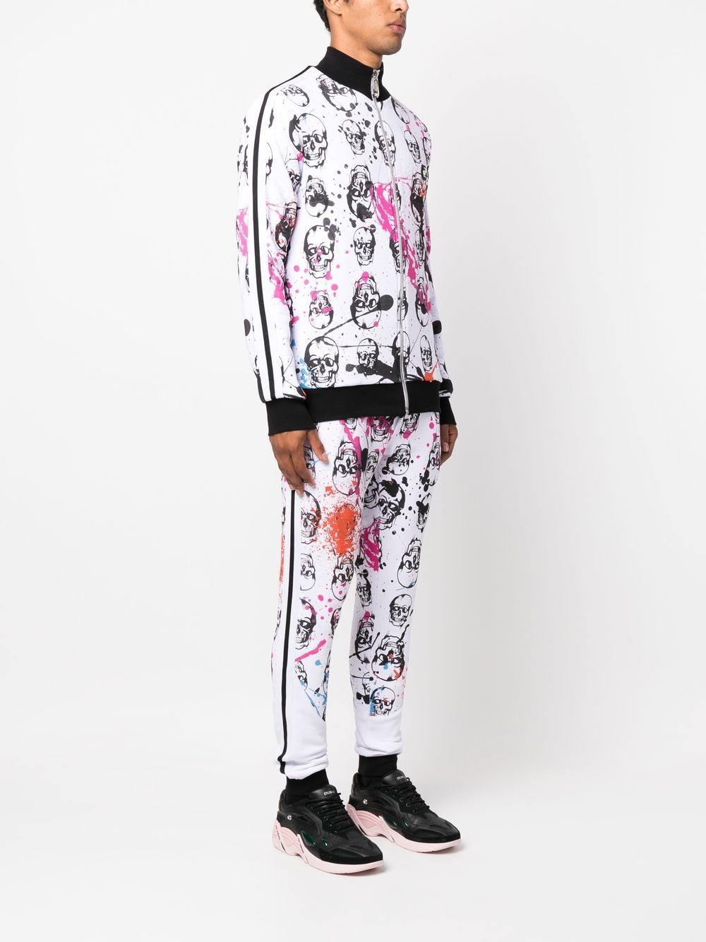 Philipp Plein Skull Print Jogging Trousers In White, ModeSens