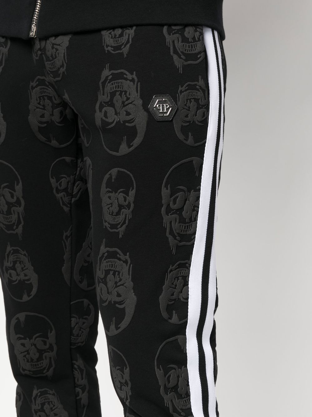 Buy Philipp Plein Men Black All-Over Skull Print Tracksuit Online